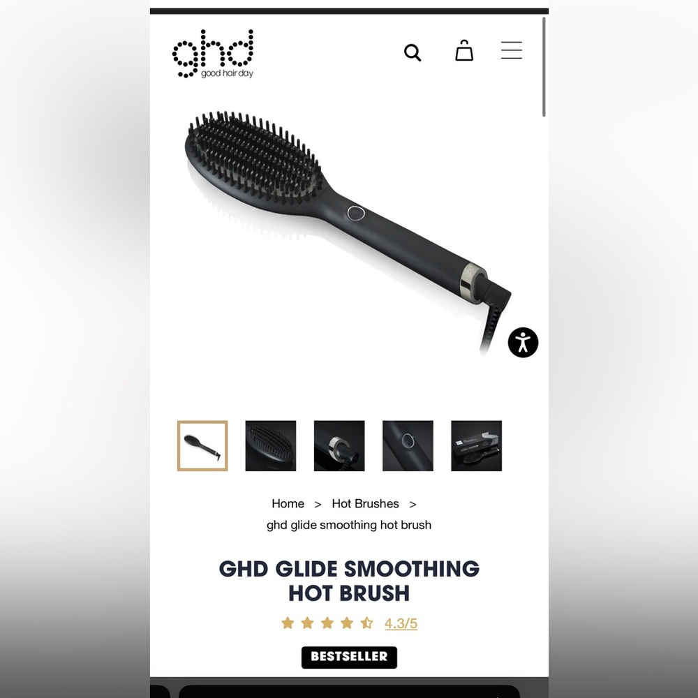ghd Glide Smoothing Hot Brush - Black
